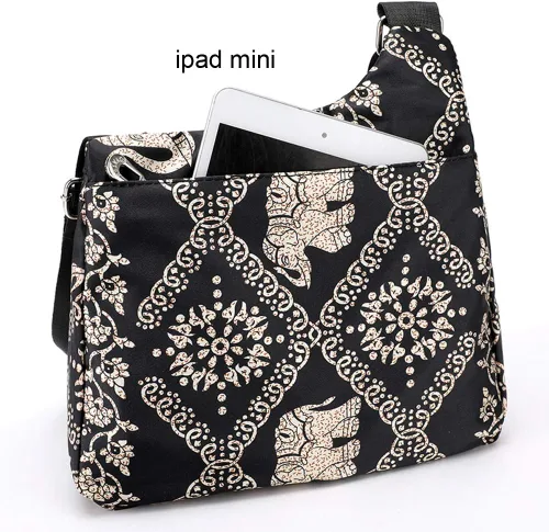 Vista 4 de Stuoye - Bolsa de nailon multibolsillos para mujer, cruzada, bolsa-monedero, para viajes
