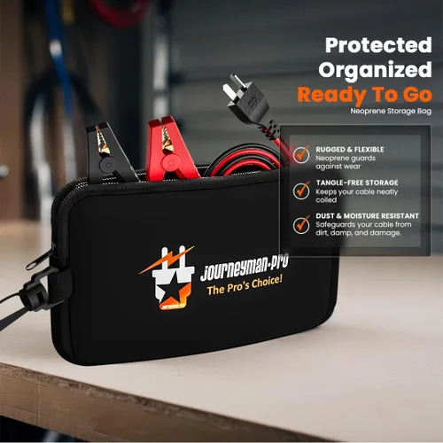 Vista 6 de Journeyman-Pro - Cables de carga de batería CC tipo T compatibles con generador Honda 14AWG 15A 12VDC con abrazaderas aisladas, cable de 3.6 m