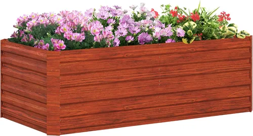 Vista 18 de Outsunny Kit de cama de jardín elevada galvanizada con barras de refuerzo, maceta de metal grande y alta para verduras, flores y hierbas, 6 x 3 x 2