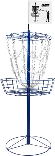 Vista 8 de GSE Portable 12-Chain Disc Golf Basket, Regulation-Size Goal Target PDGA-standard disc golf basket with 12 Lightweight chains, all-metal
