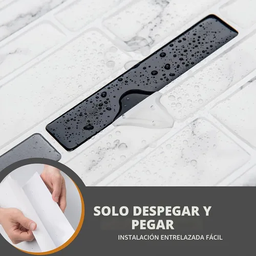 Vista 5 de WOWSTAR 10 láminas de azulejos autoadhesivos para salpicaduras de cocina, azulejos adhesivos para pared de cocina (12 x 12 pulgadas, mármol blanco)