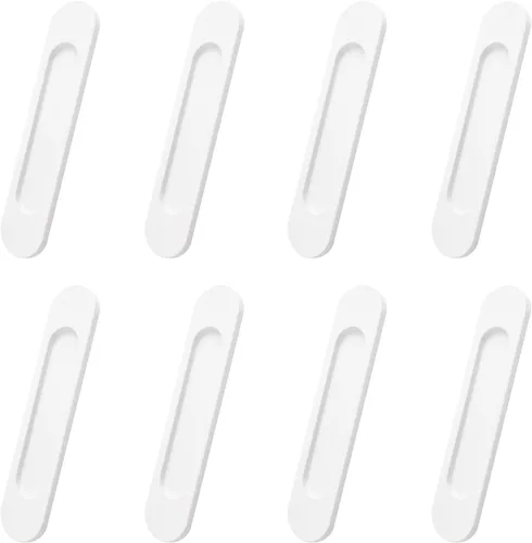 Vista 32 de MOROBOR Tiradores de puerta corredera ovalados autoadhesivos de 7.087 in, 2 manijas de aleación de aluminio sin perforaciones para puertas Bronce