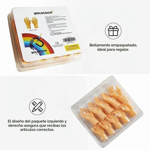 Vista 7 de Yolococa Tiny Hands Finger Little Finger Marionetas Mini Finger Manos Miniatura Manos Pequeñas Tiktok 10 Piezas