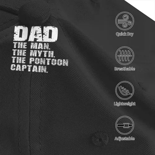 Vista 6 de LIFANGMI Dad The Man The Myth The Pontoon Captain Baseball Cap for Men Women Breathable Baseball Caps Casual Outdoor Hat Adjustable Trucker Hats Dad