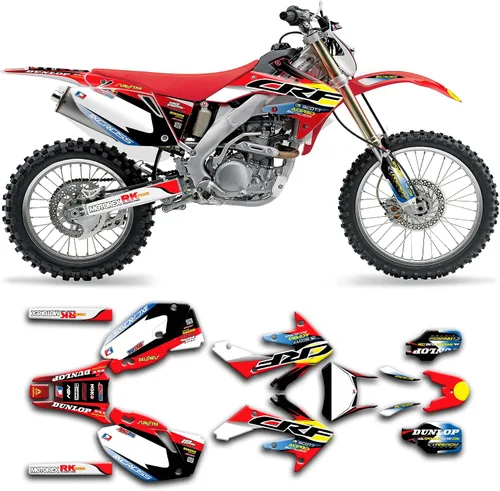 Vista 14 de Kit de calcomanías personalizadas para CRF250X 2004 2005 2006 2007, amarillo y blanco, HDCRF25X0416001-KR