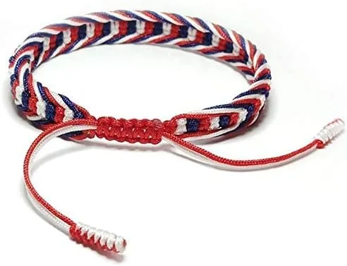 Vista 4 de LAMIBEE Pulsera tibetana de color con bandera de país, amuleto y estilo bohemio, pulsera de cuerda y brazaletes para mujeres, hombres, pulseras