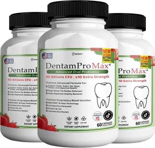 Vista 11 de DentamPro Max para la salud de las encías y los dientes y el aliento fresco, 40 mil millones de UFC Probióticos orales avanzados para el mal aliento