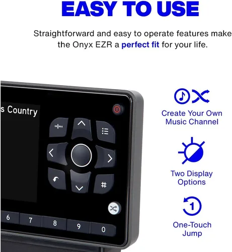 Vista 3 de SiriusXM SXEZR1V1 Onyx EZR Radio Satelital con Kit de Vehículo - Disfruta de SiriusXM en tu Sistema de Audio de Coche Existente y Más con Esta Radio