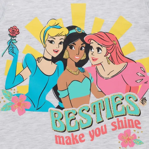 Vista 5 de Disney Princess Aurora Ariel Jasmine - Paquete de 3 camisetas gráficas para niñas pequeñas a niños grandes