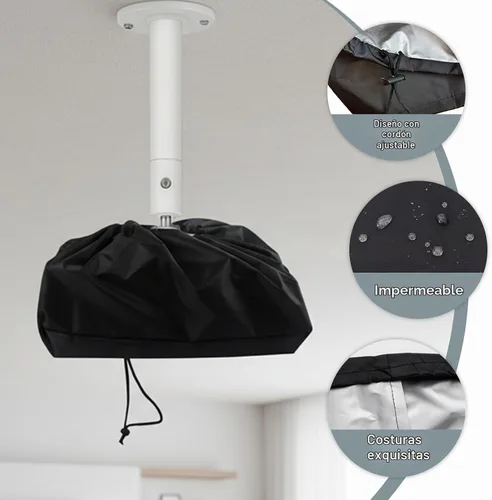 Vista 6 de Cubierta antipolvo para proyector de video de techo en casa o instalación al aire libre, funda de protección impermeable a prueba de polvo, 14 x 14