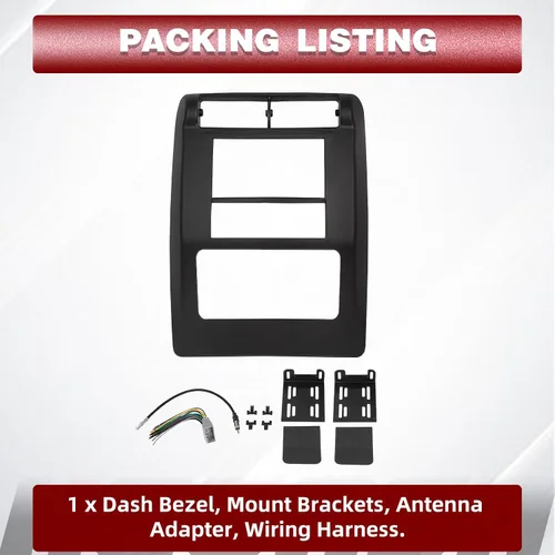 Vista 6 de HECASA Kit de tablero de doble DIN con arnés de cableado compatible con Jeep Wrangler TJ Radio Dash Bisel 2003-2006