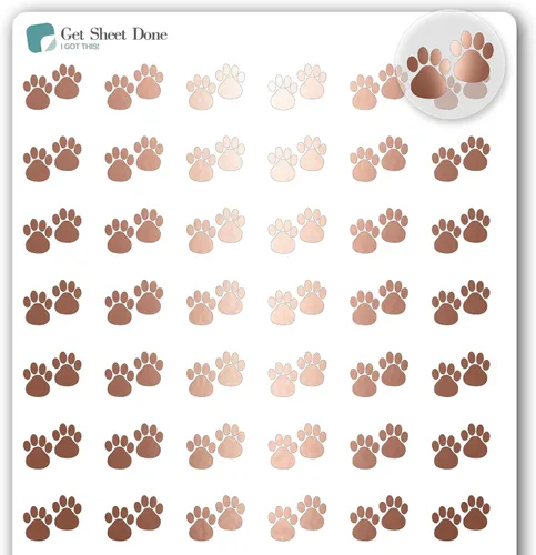 Vista 14 de Paw - Calcomanías para planificador de mascotas, 54 láminas doradas (1/2 pulgadas), recordatorio de medicamentos para el cuidado de perros y gatos