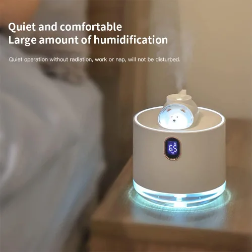 Vista 2 de GKI - Humidificadores de transbordador espacial con luz nocturna, mini humidificador de niebla fría de 16.9 fl oz, difusor de aire portátil, regalo