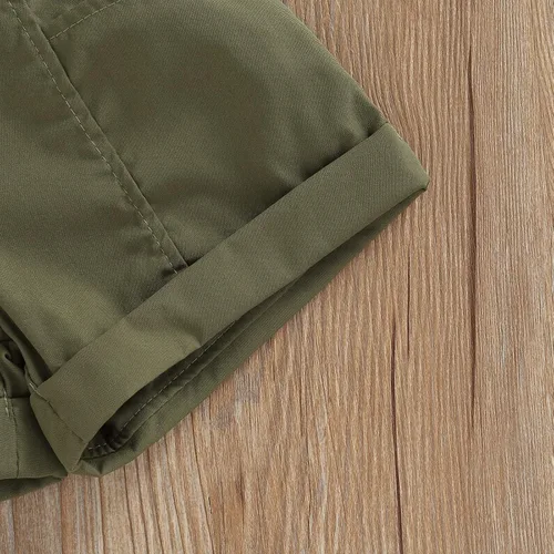 Vista 5 de Adobabirl Conjunto de ropa de verano para niña pequeña, sin mangas, acanalada, top halter y pantalones cortos, ropa de moda para niños con cinturón