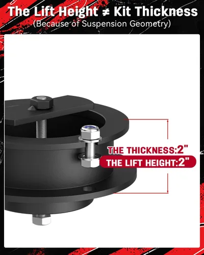 Vista 6 de Richeer - Kit de elevación de nivelación delantera de 2 pulgadas para Ram 2500 3500 4WD 2014-2024
