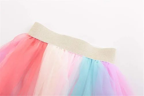 Vista 6 de JerrisApparel Disfraz de unicornio para niñas de fiesta de cumpleaños conjunto de falda tutú arco iris