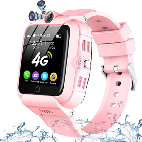 Vista 8 de Reloj inteligente para niños, llamadas telefónicas 4G, mensajes de texto, reloj inteligente con WiFi, video chat de voz, Bluetooth, alarma
