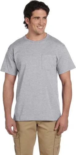 Vista 53 de Jerzees Camiseta pesada con cuello redondo y bolsillo en el pecho para hombre