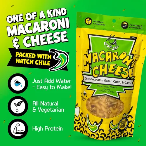 Vista 2 de FishSki Hatch Chile verde con macarrones y queso Cheddar (6 paquetes de 6 onzas)