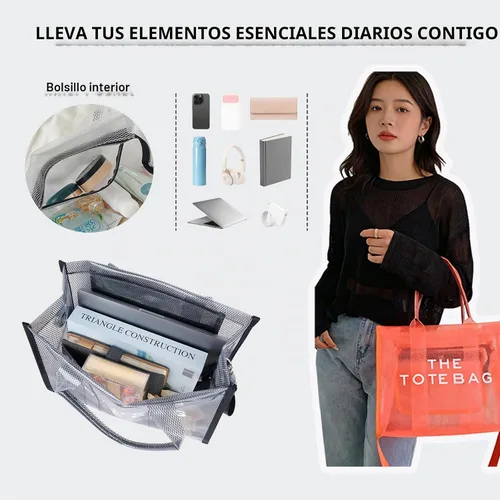 Vista 4 de Bolsa transparente para eventos de estadio, bolso transparente Negro