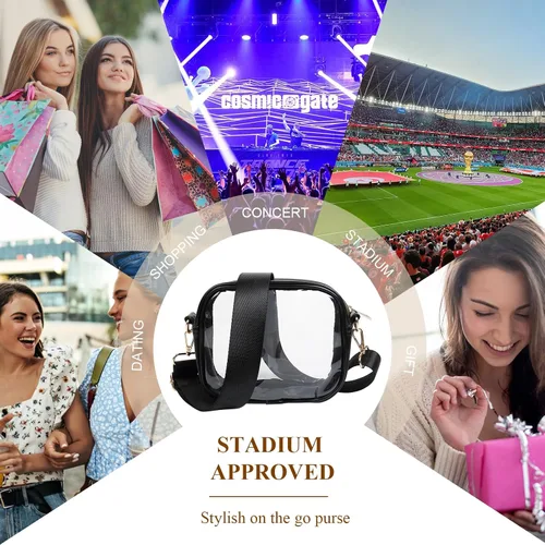 Vista 7 de TEBIEKOY Clear Purses for Women - Crossbody Small Bag, Stadium Approved, Sport Concerts