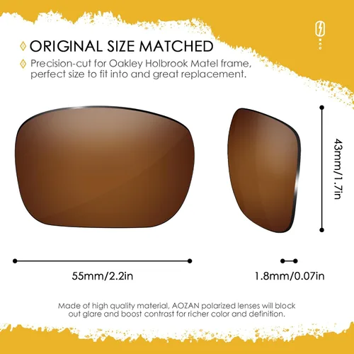 Vista 45 de Lentes de repuesto ANSI Z87.1 para gafas de sol Oakley Holbrook Metal OO4123