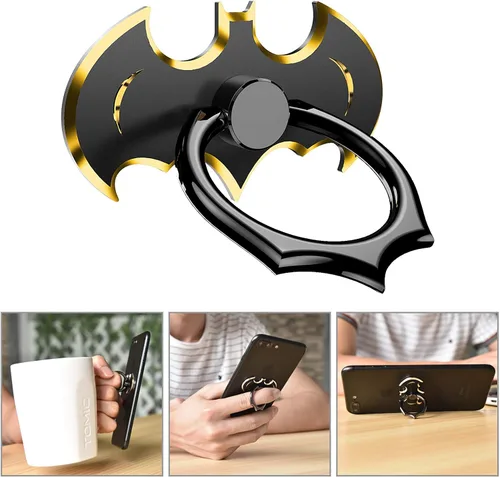 Vista 5 de Soporte para anillo de teléfono con diseño de murciélago – OATSBASF Soporte de anillo para teléfono celular, agarre de dedo con rotación de 360