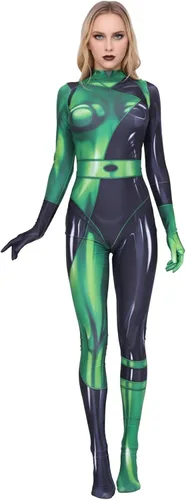Vista 5 de Shego - Disfraces de cosplay para mujeres y niños, disfraz de Halloween Super Villian