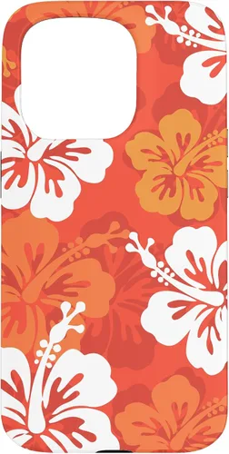 Vista 14 de Carcasa para iPhone 17 con diseño de flores hawaianas tropicales de hibisco naranja Y2K