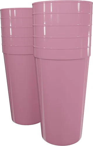 Vista 50 de PartyPrints Paquete de 100 vasos de plástico en blanco reutilizables de 10 a 12 onzas, vasos de estadio a granel, sin BPA, aptos para lavavajillas