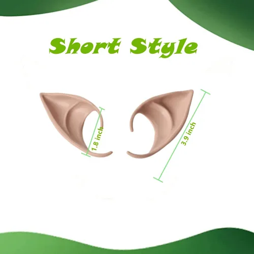 Vista 3 de 15 pares de orejas de elfo de hadas para cosplay, Halloween, Navidad, cualquier fiesta temática, tez natural, estilo corto