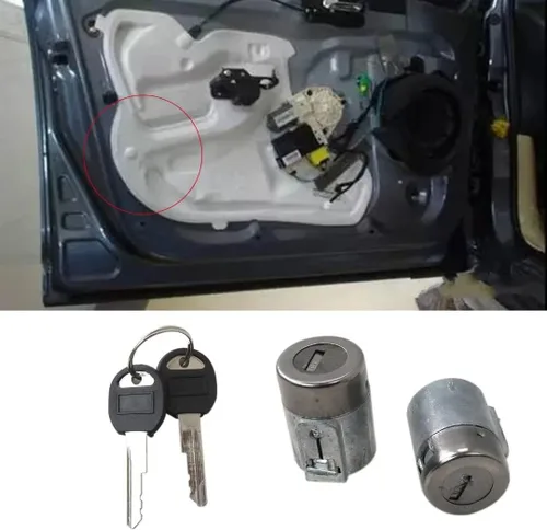 Vista 4 de Cilindro de cerradura de puerta con llaves para 88-94 GMC C1500 C2500 C3500 k1500 k2500 k3500 con 2