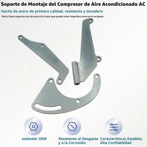 Vista 5 de Compatible con bloque pequeño Chevy A/C Compresor de aire acondicionado Soporte de montaje SBC LWP Bomba de agua larga lado del conductor 9919L 119L