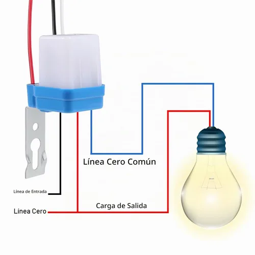 Vista 6 de Interruptor de fotocélula de 12 V 10 A, interruptor automático de sensor de luz de fotocélula de encendido/apagado automático, interruptor de luz a