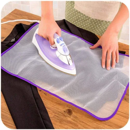 Vista 2 de 1 pieza cubierta de tabla de planchar prensa protectora de malla de hierro alfombra de planchado protector de tela de planchado ropa ropa accesorios