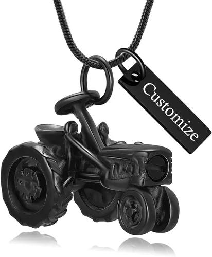 Vista 4 de Imrsanl Joyería de cremación para cenizas, motocicleta, automóvil pequeño, collar de urna de tractor para cenizas para hombres, recuerdo