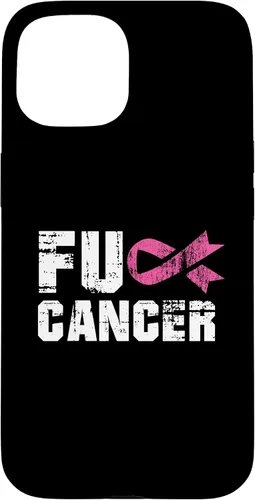 Vista 6 de iPhone 16 Fuck Cancer Survivor Gift Distressed Pink Ribbon Awareness Case