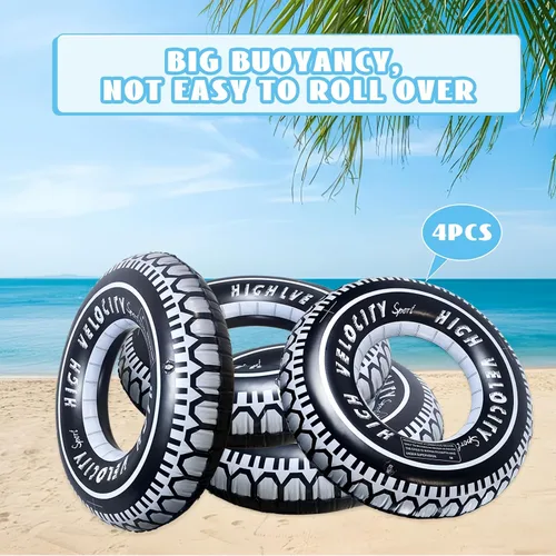 Vista 3 de Flotador inflable de piscina para adultos, tubos gigantes inflables para neumáticos, anillos de natación, decoración de fiesta para piscina, lago