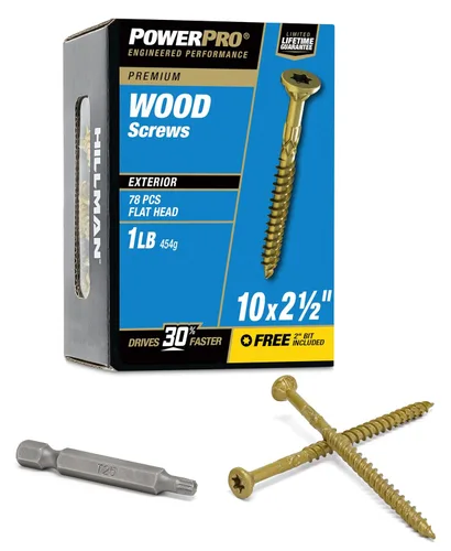 Vista 12 de Power Pro Tornillos de madera para exteriores de alta calidad, tornillos de cubierta multiusos #8 x 1-1/2 pulgadas para proyectos al aire libre