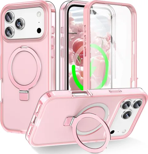 Vista 56 de Funda de cuerpo completo a prueba de golpes para iPhone 13 Pro con soporte magnético invisible [compatible con MagSafe] protector de pantalla