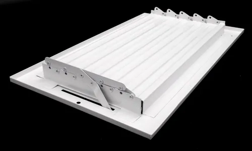 Vista 5 de 10 pulgadas de ancho x 8 pulgadas de alto de acero estampado de 2 vías - Cubierta de ventilación - Registro de rejilla - Pared lateral o techo