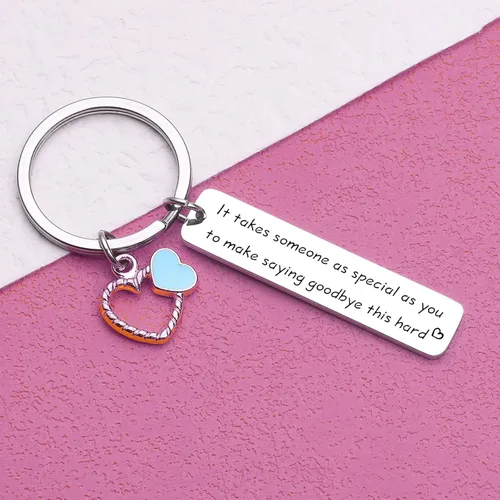 Vista 5 de ORZOESD Llavero de despedida para colega, regalo de jubilación, joyería de despedida, llavero de despedida, compañero de trabajo, joyería