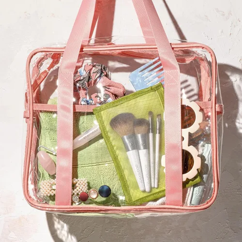 Vista 5 de EcoTools Kit de brochas de maquillaje para llevar, juego de brochas aptas para viajes, prácticas herramientas de maquillaje para polvos, rubor