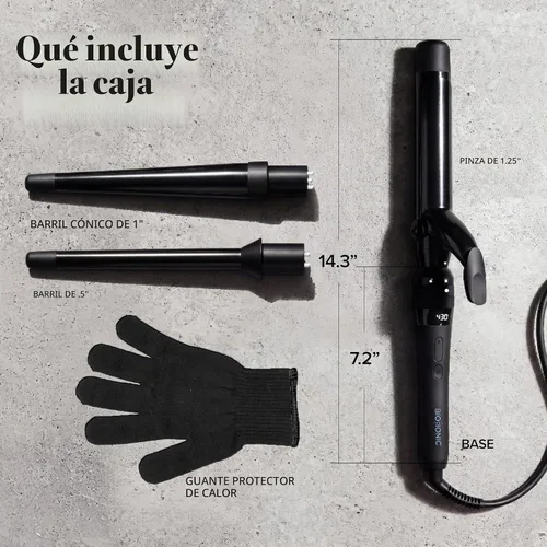 Vista 11 de Bio Ionic Twist - Juego de rizador y varita intercambiables 3 en 1, 1 mango con 3 barriles de cerámica intercambiables