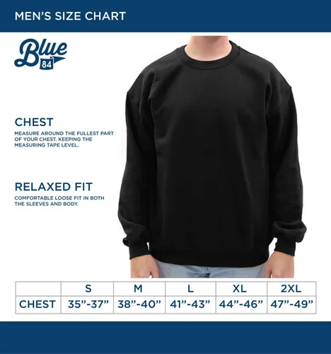 Vista 4 de Blue 84 NCAA - Sudadera de cuello redondo para hombre, color del equipo, arqueada