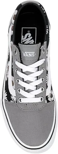 Vista 6 de Vans Tenis unisex Ward Low Top con cordones, diseño floral oscuroblanco grisnegro