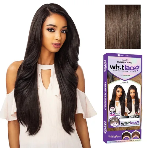 Vista 13 de Sensationnel Cloud9 Swiss Lace WHATLACE? Personalizable Peluca de encaje de 13 x 6 – MORGAN (1B [Negro])