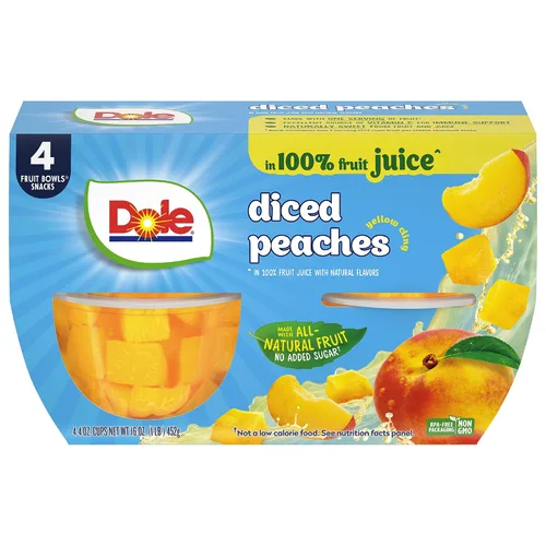 Vista 10 de Dole - Tazones de peras en cubos en jugo 100% de fruta, 4 oz, 24 tazas en total, sin gluten ni lácteos, refrigerios a granel para niños y adultos
