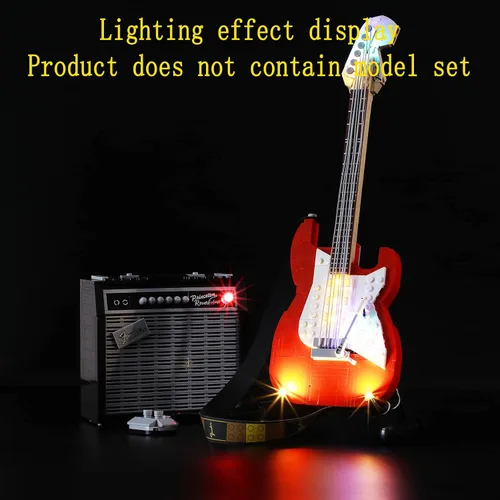Vista 4 de GEAMENT Kit de luz LED (control de gestos) compatible con Lego Ideas Fender Stratocaster - Juego de iluminación para ideas 21329