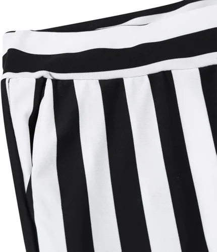 Vista 5 de Aislor Leggings elásticos ajustados de cintura alta a rayas negras y blancas para mujer